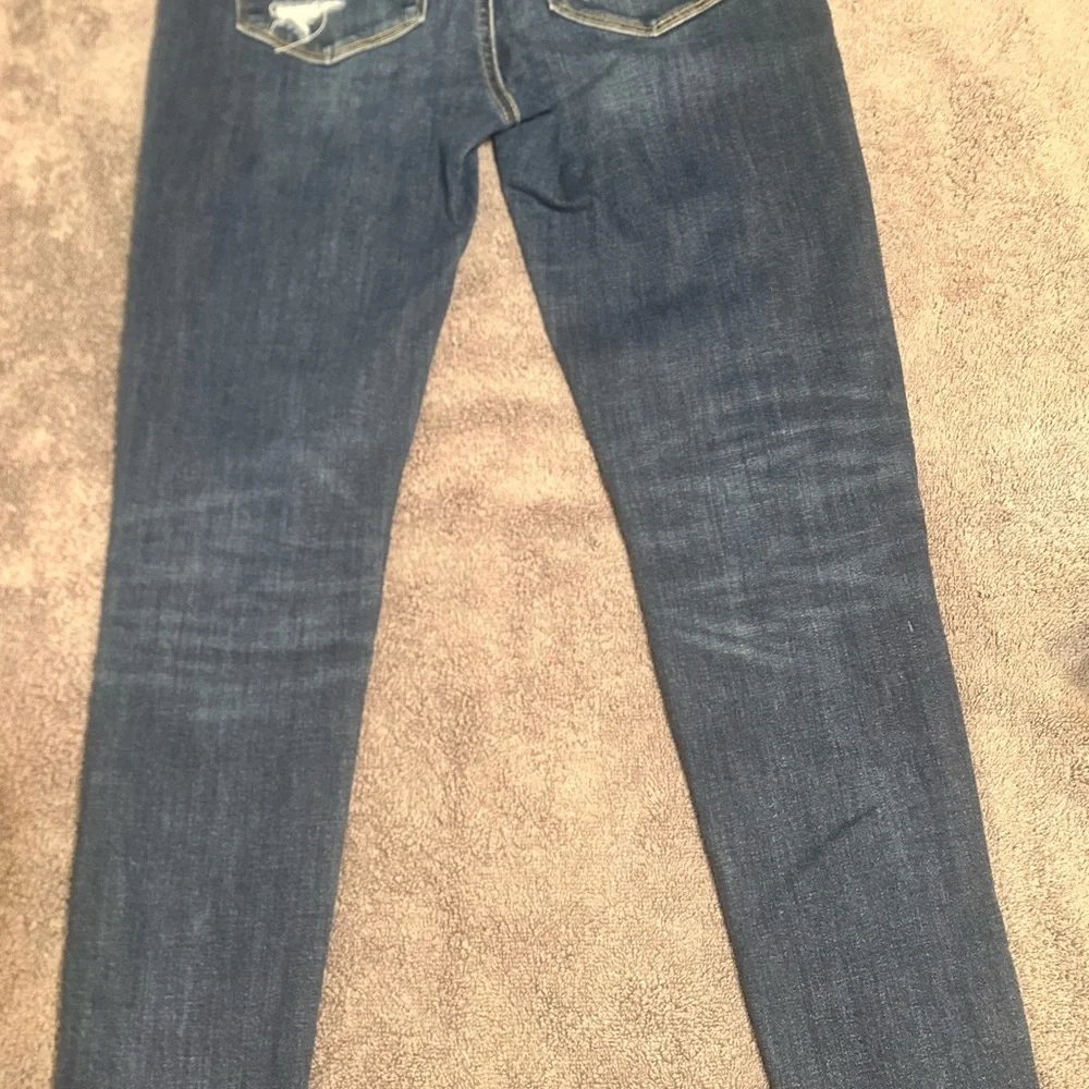American Eagle‎ Outfitters Dark Blue Distressed Skinny Jeans